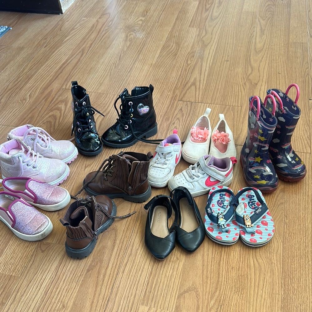 Kids Black and Pink Boots